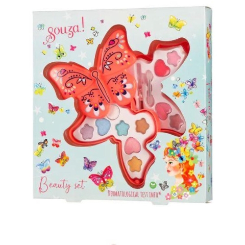 Souza Schminck Set - Oogschaduw/Lipgloss - Vlinderdas - Souza - OneSize - Schminck