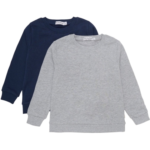 Minymo Sweatshirt - 2-pack - Grijsmelange - Minymo - 5 jaar (110) - Sweatshirt