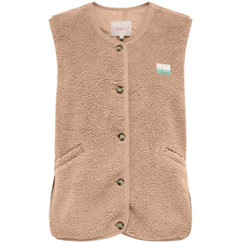 Kids Only Fleece Vest - Teddy - KogBaby - Cubaans zand/Vintage B - Kids Only - 11 jaar (146) - Fleece Jas