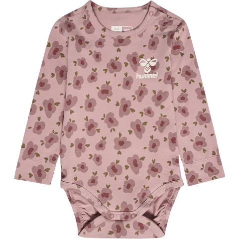Hummel Romper L/æ - hmlFjora - Adobe Rose - Hummel - 68 - Romper L/S