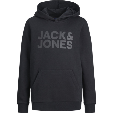 Jack & Jones Hoodie - Noos - JjeCorp - Black/Jr/lGroot Print - Jack & Jones - 10 jaar (140) - Hoodie