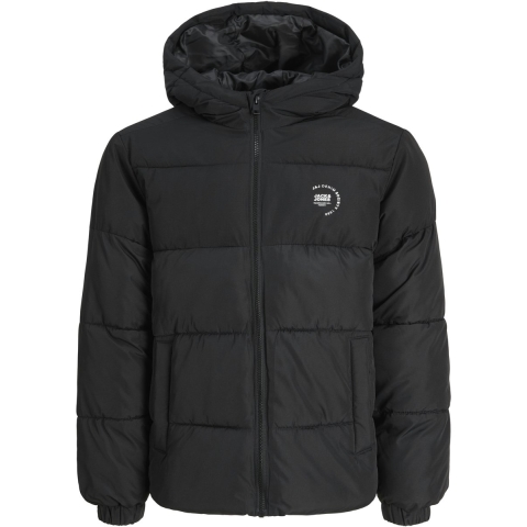 Jack & Jones Gevoerde Jas - JjMaze - Black/White Logo - Jack & Jones - 14 jaar (164) - Donsjassen