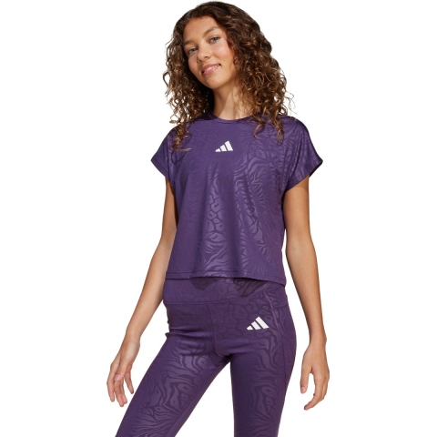 adidas Performance T-Shirt - Bijgesneden - Aurora Purple/Wit - adidas Performance - 14 jaar (164) - T-Shirts