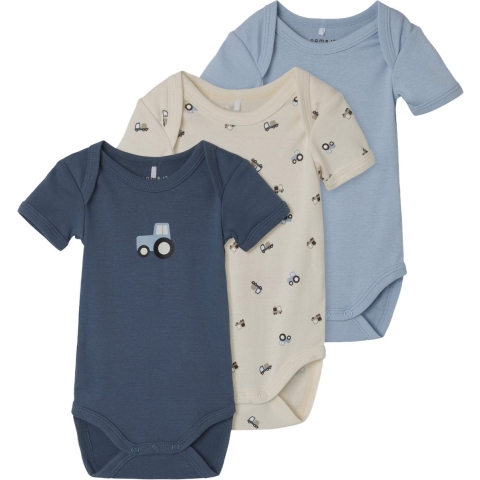 Name It Romper k/æ - Noos - 3-pack - Jet Stream - Name It - 3 jaar (98) - Romper S/S