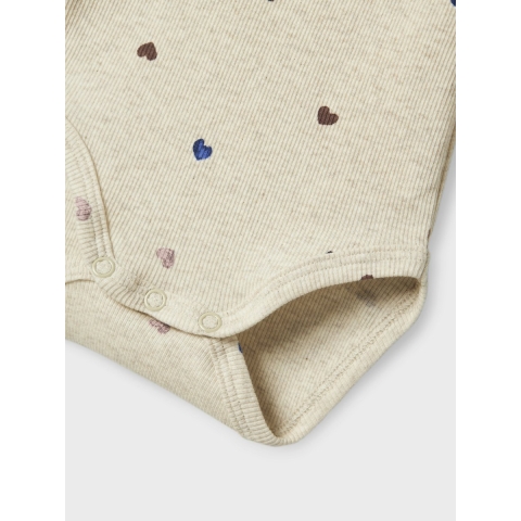 Name It Bodysuit l/s - NbfNutti - Peyote Melange - Name It - 1½ jaar (86) - Romper L/S