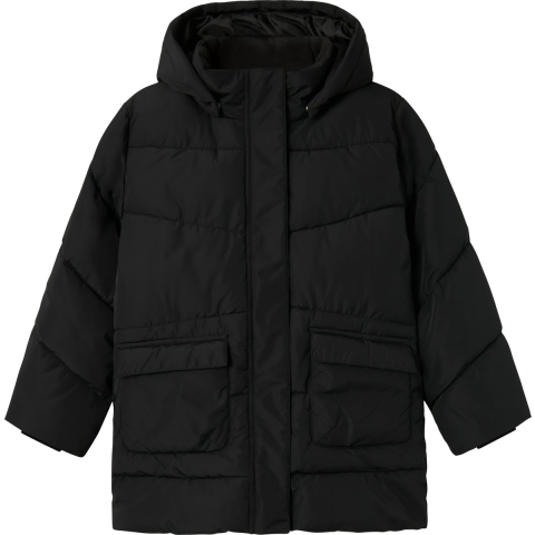 Name It Gevoerde Jas - NOOS - NkfMedow03 - Zwart - Name It - 8 jaar (128) - Donsjassen