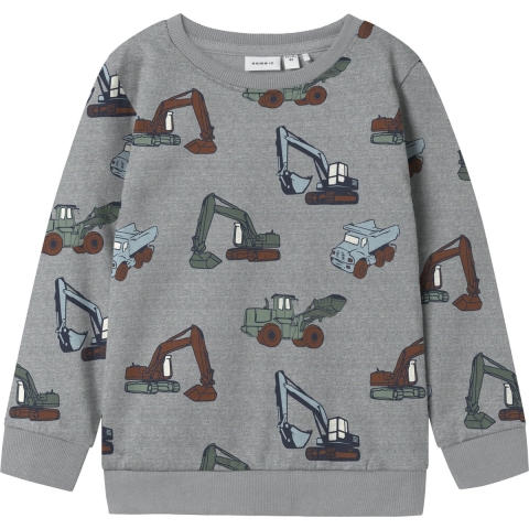Name It Sweatshirt - NmmNenean - Grey Melange - Name It - 6 jaar (116) - Sweatshirt