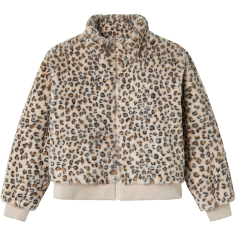 Name It Jas - Kunstbont - NkfMila - Oxford Tan/Leo - Name It - 6 jaar (116) - Winterjassen