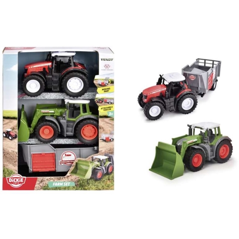 Dickie Toys Trekkerset m. Aanhangwagen - 2-pack - Dickie Toys - OneSize - Auto