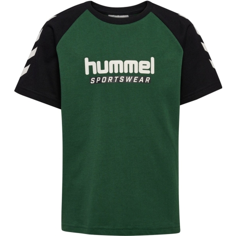 Hummel T-Shirt - HmlJr Logo - Dark Green - Hummel - 7-8 jaar (122-128) - T-Shirts