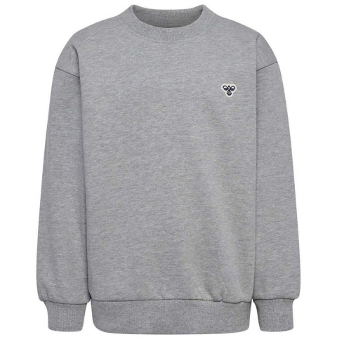 Hummel Sweatshirt - hmlJR Loose Ronde hals - Grey Melange m. Log - Hummel - 13-14 jaar (158-164) - Sweatshirt