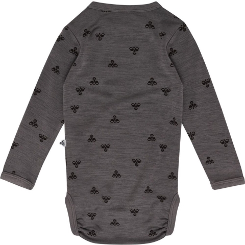 Hummel Romper l/s - HmlMini - Wol - Houtskool Grey - Hummel - 74 - Romper L/S