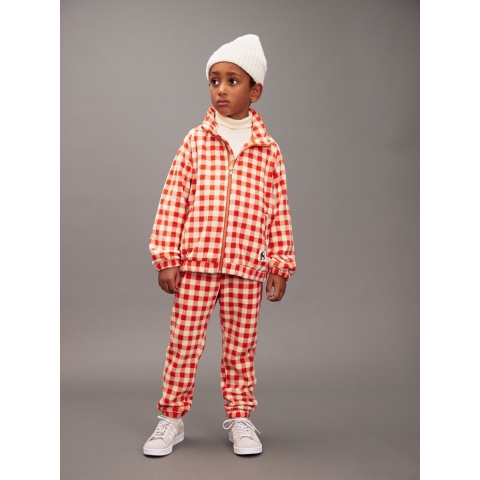 Mini Rodini Fleece Jas - Ruitjes - Rood/Wit Geruit - Mini Rodini - 6-7 jaar (116-122) - Fleece Jassen
