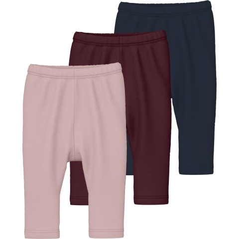Name It Leggings - 3-pack - NbfVuvivian - Gepolijst Lilac/Fig/Na - Name It - 74 - Leggings