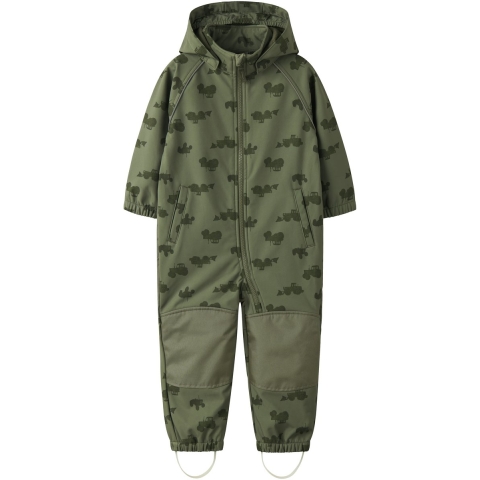 Name It Softshellpak m. Fleece - Noos - NmmAlfa08 - Dusty Olijf - Name It - 2 jaar (92) - Softshell