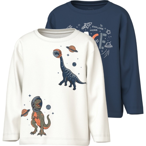 Name It Blousen - NmmVictor - 2-pack - Insignia Blue/Cloud Danse - Name It - 5 jaar (110) - Shirts