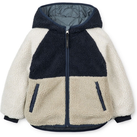 Liewood Thermisch/Fleece Jas - Jackson - Omkeerbaar - Whale Blue - Liewood - 7 jaar (122) - Thermokleding