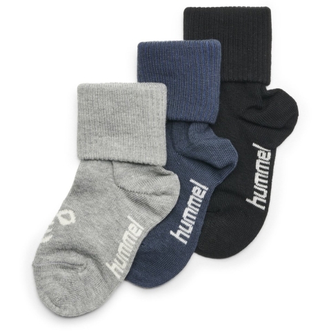 Hummel Sokken - HMLSora - 3-pack - Zwart/Navy/Grijs Gevlekt - Hummel - 18/20 - Sokken