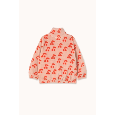 Tiny Cottons Fleece Jas - Kersen - Wild Rose - Tiny Cottons - 4 jaar (104) - Fleece Jassen