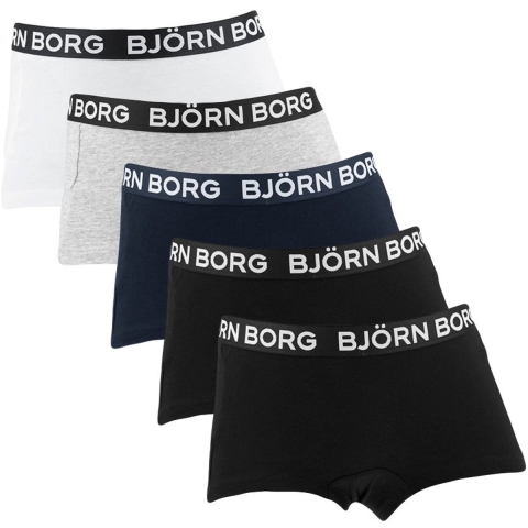 Björn Borg Hipsters - 5-pack - Grijs/Wit/Zwart/Blauw - Björn Borg - 9-10 jaar (134-140) - Hipsters