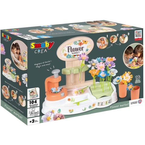 Smoby Creatieve Speelset - Bloemenmarkt - 104 Onderdelen - Smoby - OneSize - Creatieve Speelset