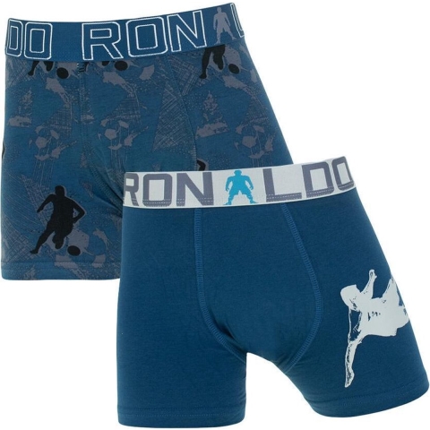 CR7 Boxershorts - 2-pack - Blauw m. Print - JBS - 7-9 jaar (122-134) - Boxershorts
