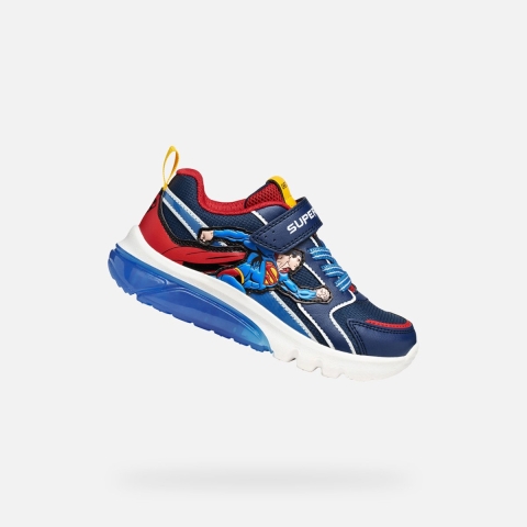 Geox Schoenen m. Licht - J Ciberdron - Blauw/Rood m. Superman - Geox - 32 - Lichtgevende Schoenen