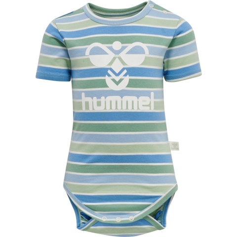 Hummel Romper s/s - hmlPelle - Blauw/Groen - Hummel - 74 - Romper S/S