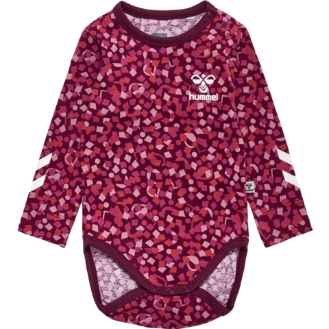 Hummel Romper l/s - HmlConfetti - Windsor Wine - Hummel - 1 jaar (80) - Romper L/S