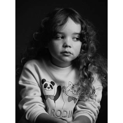 Mini Rodini Sweatshirt - Panda & CAT - Geel - Mini Rodini - 6-7 jaar (116-122) - Sweatshirt