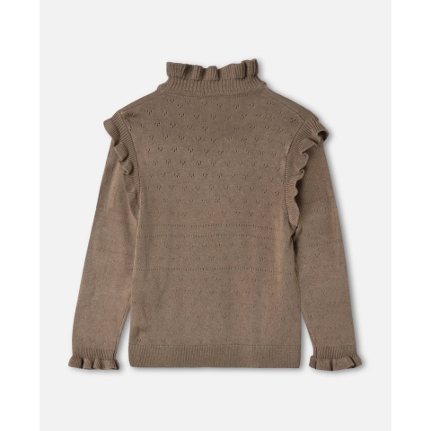 Fliink Blouse - Gebreid - Roem - Pijnboom Bark m. Pointelle - Fliink - 104 - Shirts