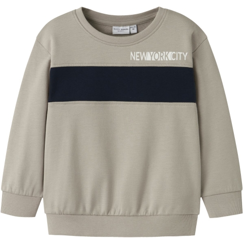 Name It Sweatshirt - NmmVance - IJsland Fossiel m. Zwart - Name It - 2 jaar (92) - Sweatshirt