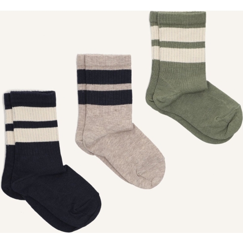 MP Sokken - Rib - 3-pack - Anker - Lichtbruin Gevlekt - MP - 25/28 - Sokken