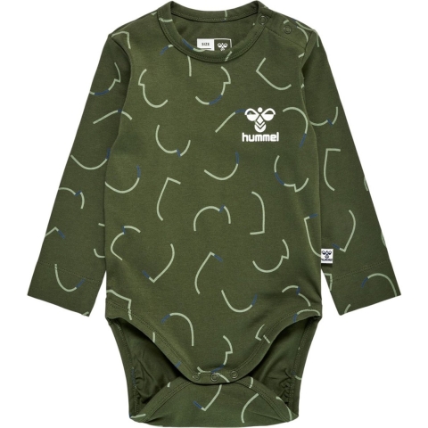 Hummel Romper l/s - hmlObi - Olive Nacht - Hummel - 2 jaar (92) - Romper L/S