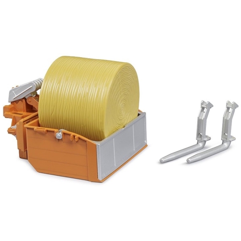 Bruder Tractor laadbak m. 1 Ronde baal - 02353 - Bruder - OneSize - Speelgoed