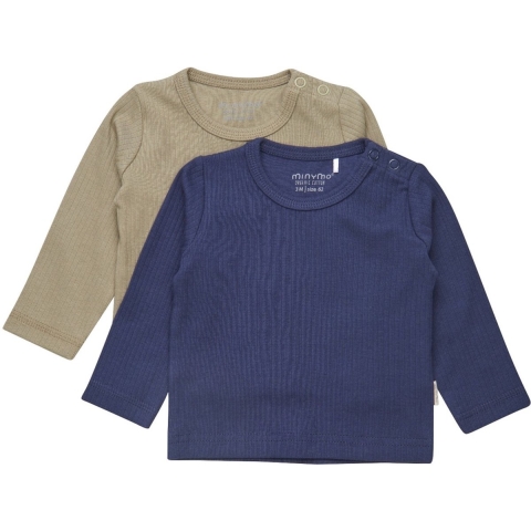 Minymo Blouse - 2-pack - Dark Navy - Minymo - 62 - Shirts