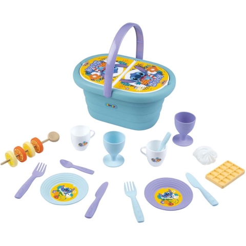 Smoby Picknickmand - 19 Onderdelen - Stitch - Smoby - OneSize - Speelgoedeten