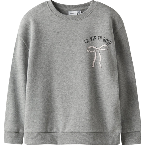 Name It Sweatshirt - NkfRastin - Grey Melange - Name It - 7-8 jaar (122-128) - Sweatshirt