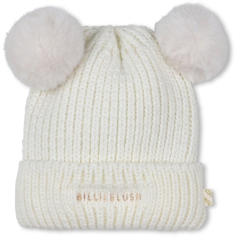 Billieblush Muts - Gebreid - Ivory m. Kwastje - Billieblush - 54 cm - Mutsen