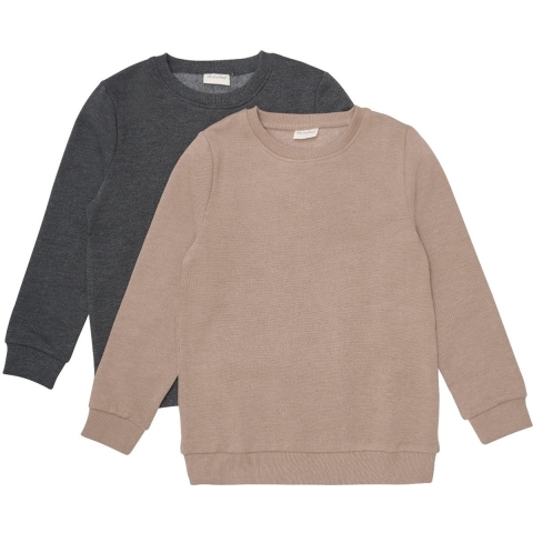 Minymo Sweatshirt - 2-pack - Fossiel - Minymo - 9 jaar (134) - Sweatshirt