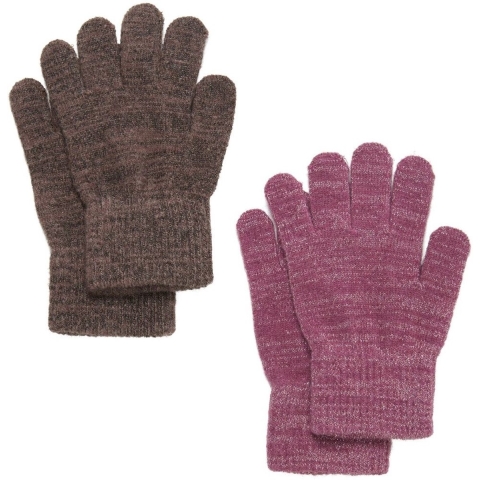 CeLaVi Handschoenen - Wol/Polyester - 2-pack - Zacht Mauve m. Gl - CeLaVi - 7-12 jaar (122-152) - Wanten