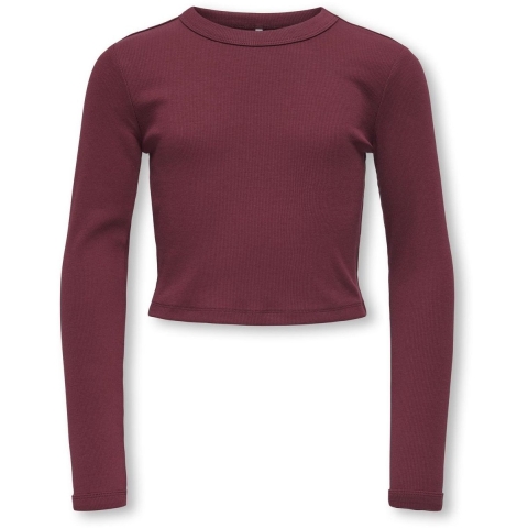 Kids Only Blouse - KogBina - Rib - Cabernet - Kids Only - 7-8 jaar (122-128) - Shirts