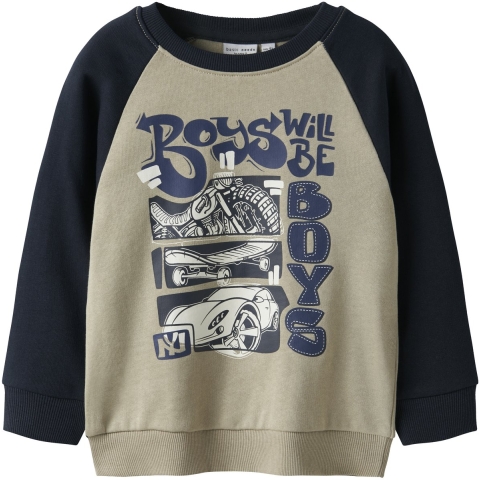 Name It Sweatshirt - NmmVildar - IJsland Fossiel/Boys - Name It - 5 jaar (110) - Sweatshirt