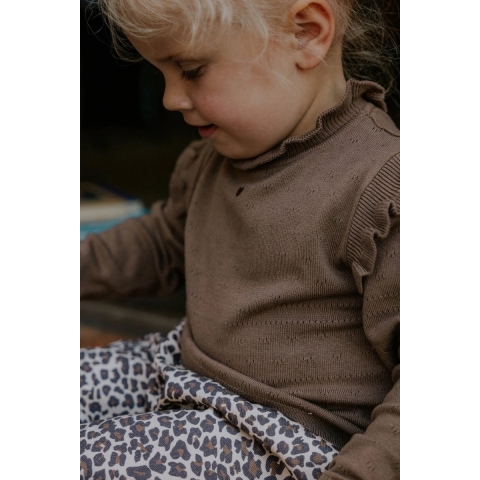 Fliink Blouse - Gebreid - Roem - Pijnboom Bark m. Pointelle - Fliink - 110 - Shirts