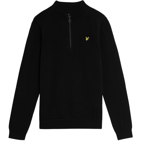 Lyle & Scott Blouse m. Rits - Gebreid - Jet Black - Lyle & Scott - 14-15 jaar (164-170) - Shirts