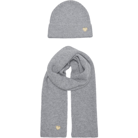 Kids Only Muts en Sjaal - Gebreid - KogAvery - Light Grey Melang - Kids Only - OneSize - Mutsen