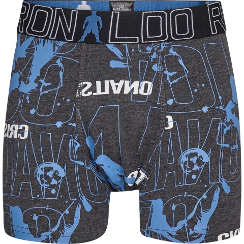Ronaldo Boxershorts - Noos - 2-pack - Zwart/Grijs m. Blauw - JBS - 7-9 jaar (122-134) - Boxershorts
