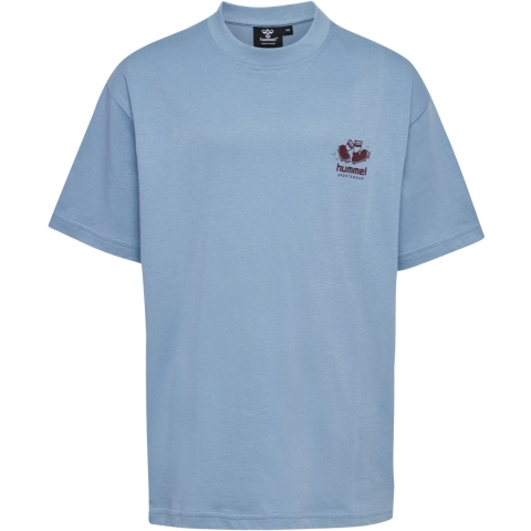 Hummel T-Shirt - hmlLos - Vervaagd Denim m. Logo - Hummel - 11 jaar (146) - T-Shirts