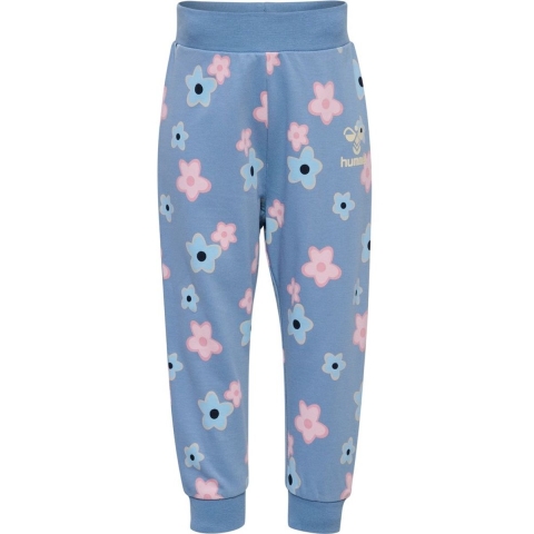 Hummel Joggingbroek - hmlRinna - Vervaagde Denim m. Bloemen - Hummel - 68 - Joggingbroek