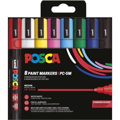 Posca Markers - PC-5M - 8 st. - Multicolour - Posca - OneSize - Marker